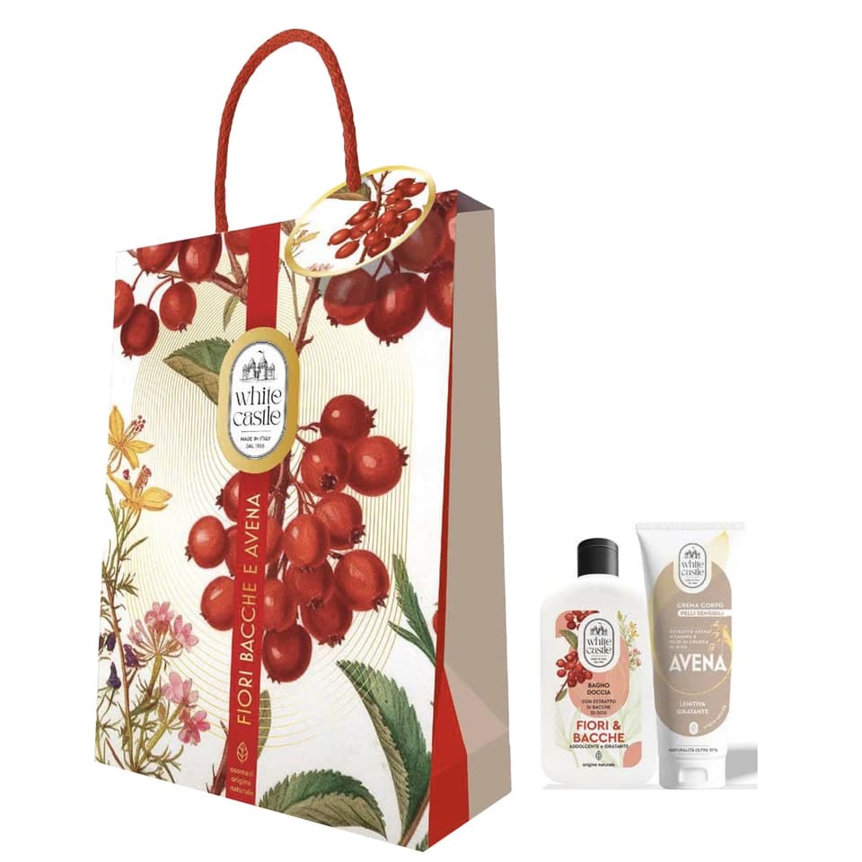 Cofanetto Con Bagnodoccia Ai Fiori E Bacche E Crema Corpo All'Avena