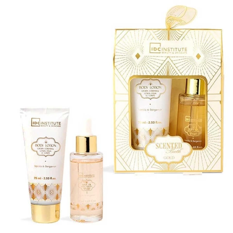 Cofanetto Set Bagno Profumato Body Glow Oro - Lozione Corpo 75ml + Olio Corpo 50ml