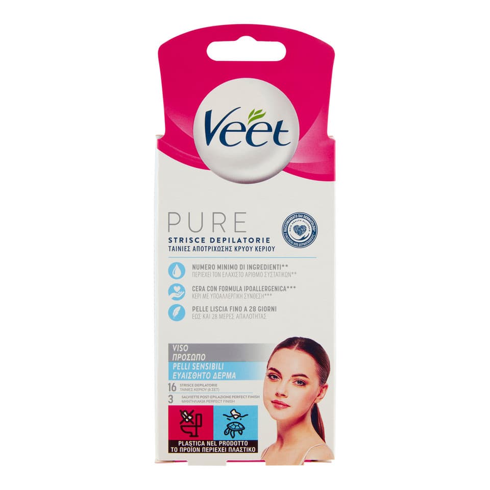 Pure Strisce Depilatorie Viso 16 Strisce