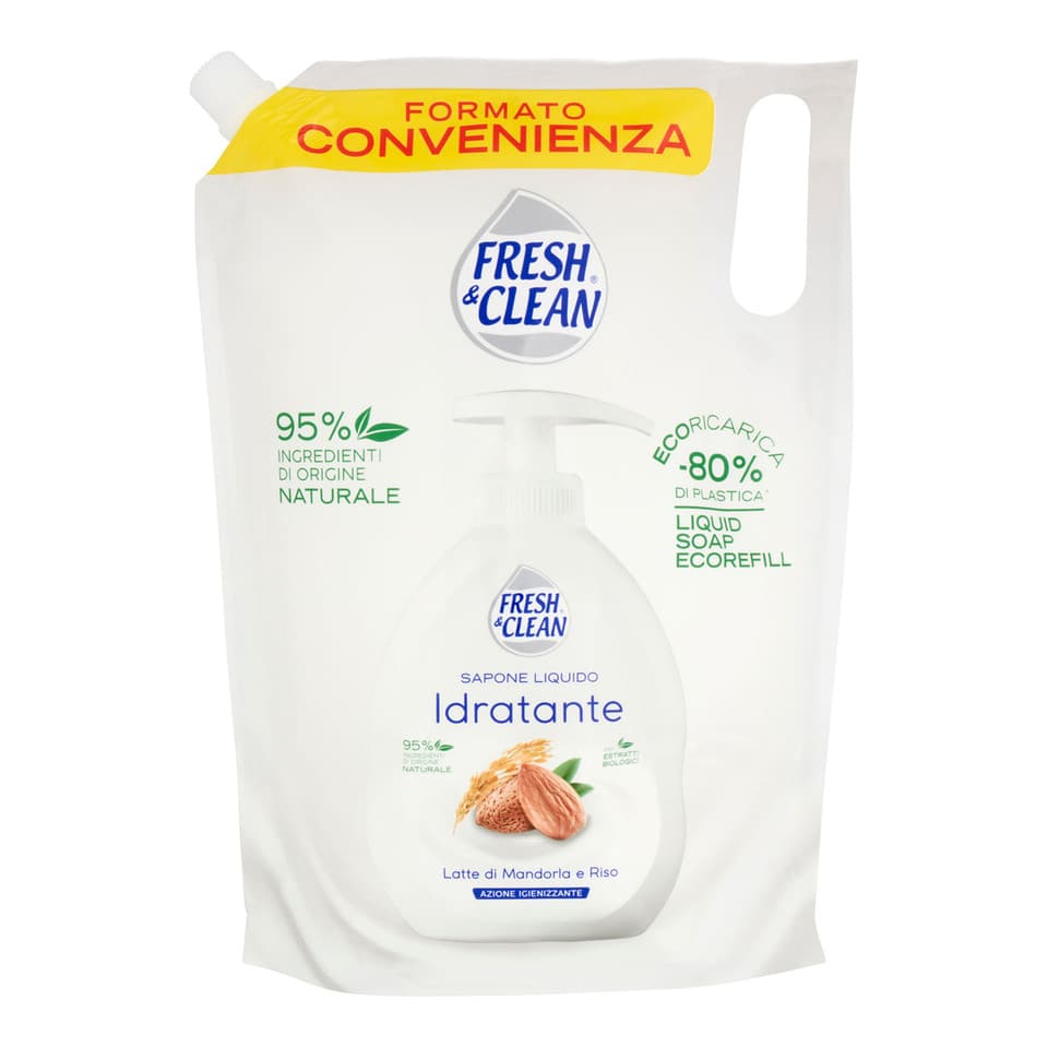 Sapone Liquido Idratante Latte Di Mandorla E Riso Ecoricarica