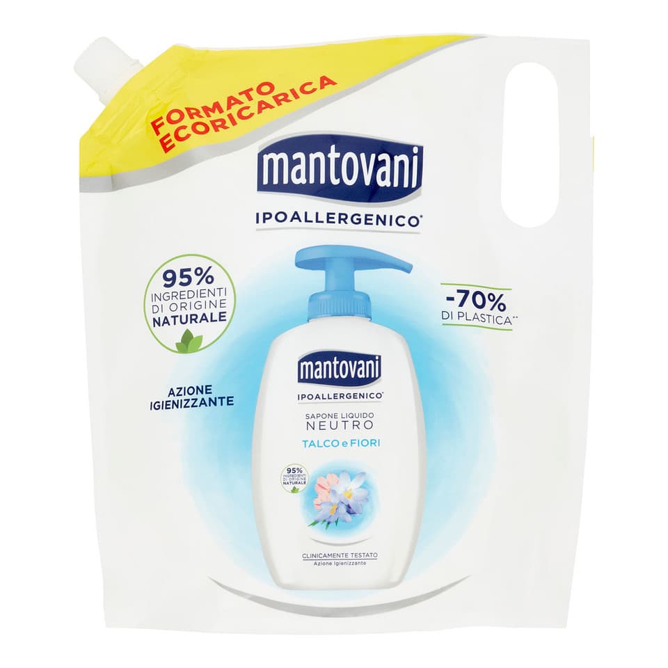 Sapone Liquido Neutro Talco E Fiori Formato Ecoricarica