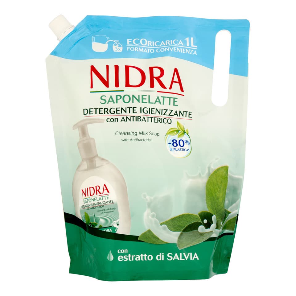 Saponelatte Detergente Igienizzante Con Antibatterico Ecoricarica