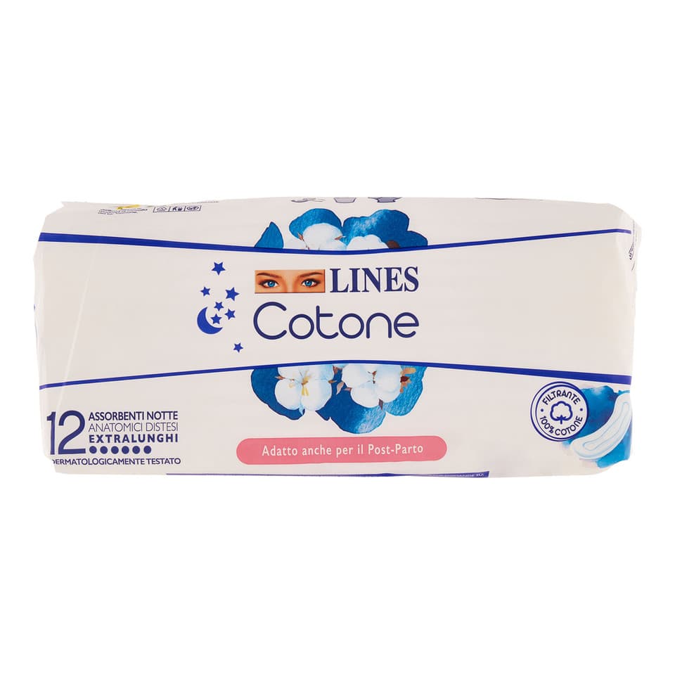 Cotone Assorbenti Notte Extralunghi 12 Pz