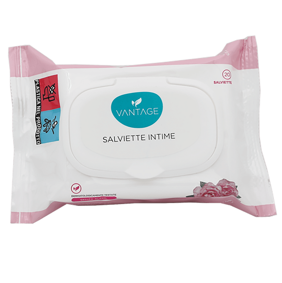 Salviette Intime Con Rosa Centifolia Igiene Delicata 20 Pz.