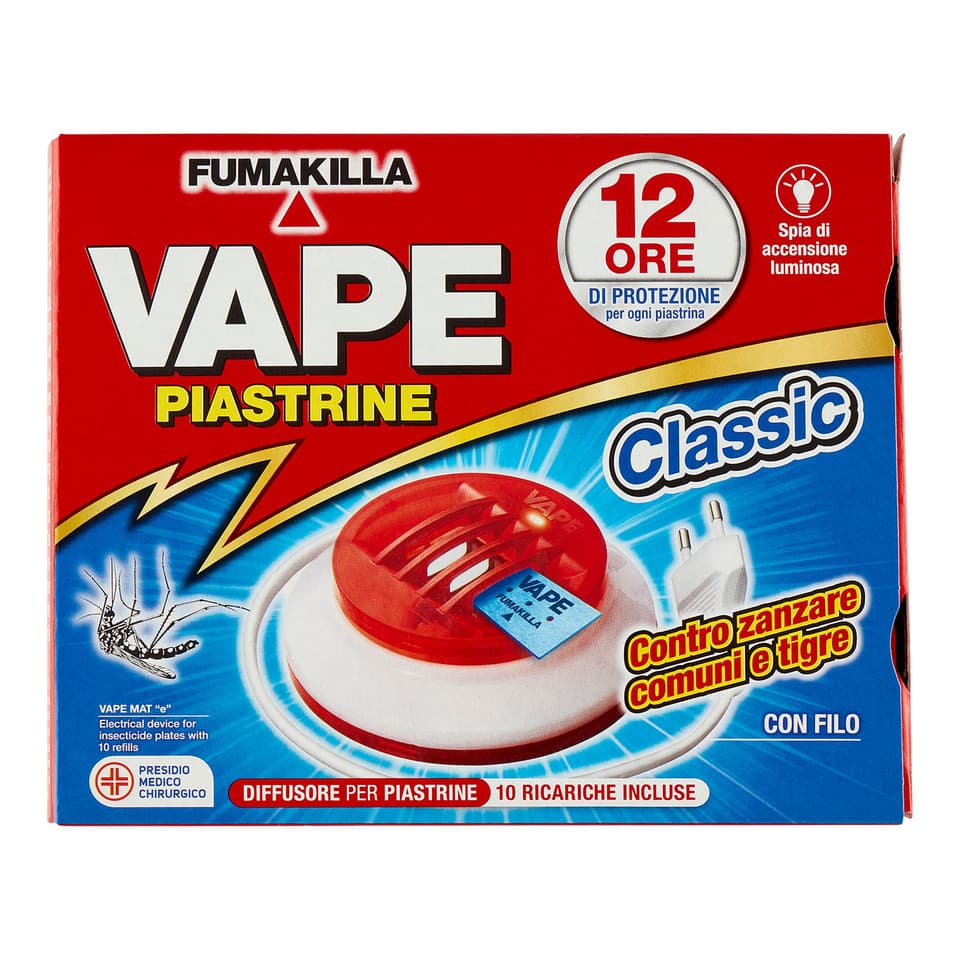 Elettroemanatore Piastrine Classic Con Filo + 10 Ricariche