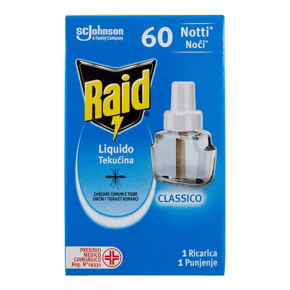 Liquido Elettrico Antizanzare Comuni E Tigre, 60 Notti, Ricarica 36 Ml