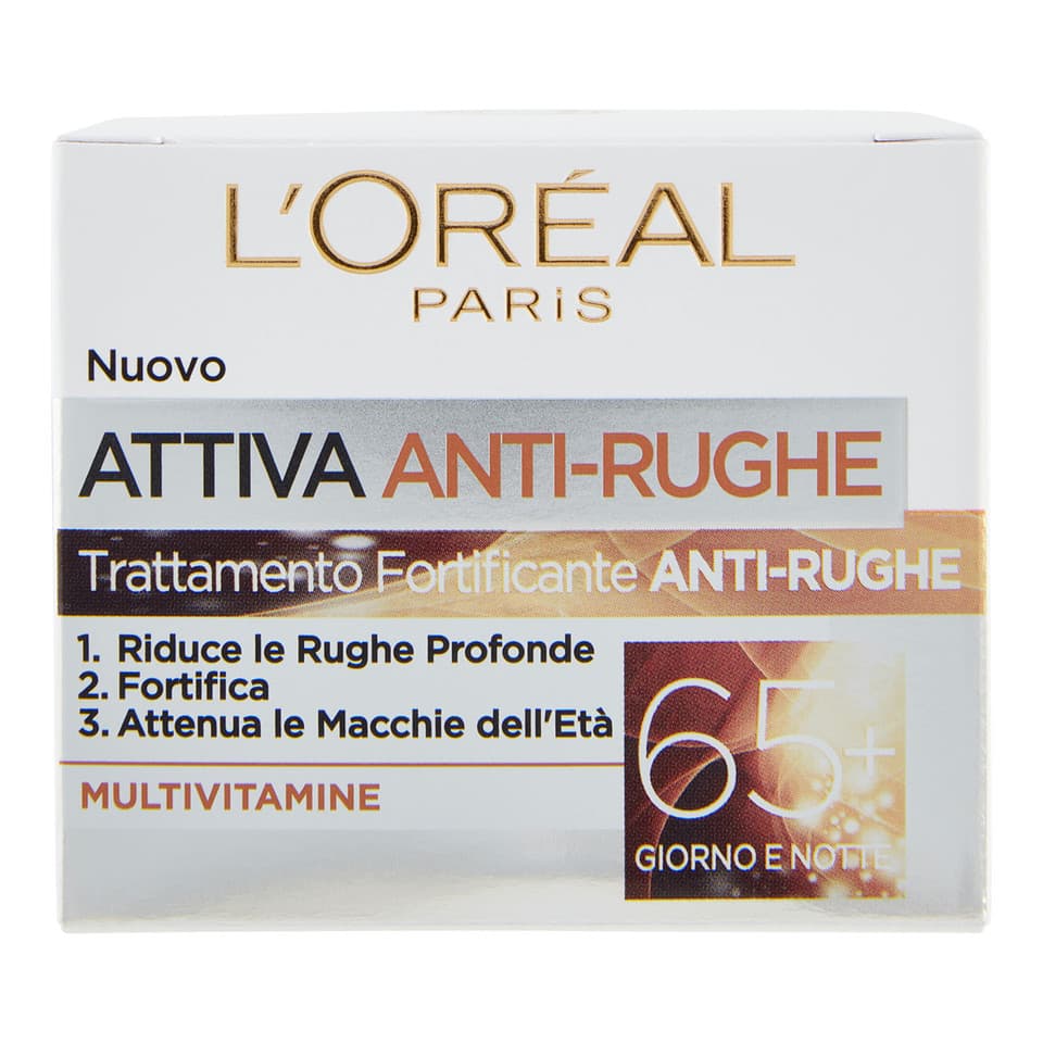 Crema Viso Giorno E Notte Attiva Anti-rughe, Trattamento Fortificante 65+