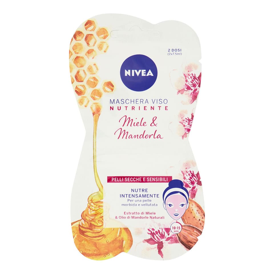 Maschera Viso Nutriente Miele & Mandorla Pelli Secche E Sensibili 2 X 7,5 Ml