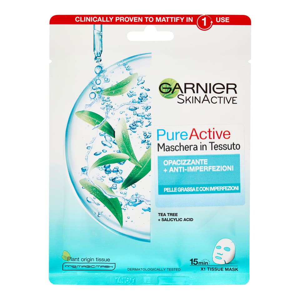 Pure Active, Maschera In Tessuto, Arricchita Con Acido Salicilico