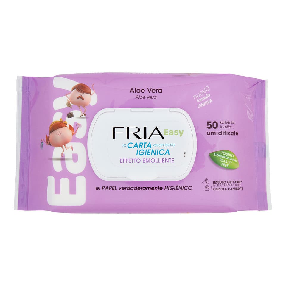 Easy La Carta Veramente Igienica Salviette Umidificate Effetto Emolliente 50 Pz