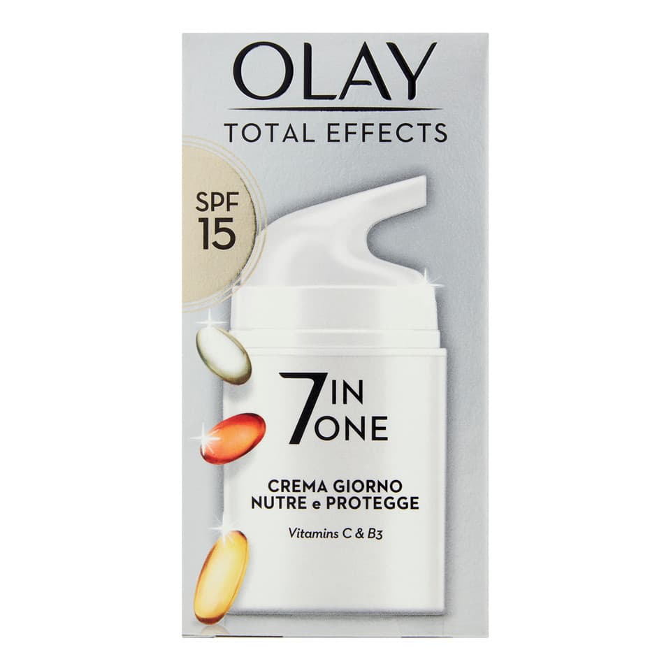 Crema Viso Giorno Total Effects 7in1 - Nutre E Protegge - Vitamine C & B3 - Spf 15