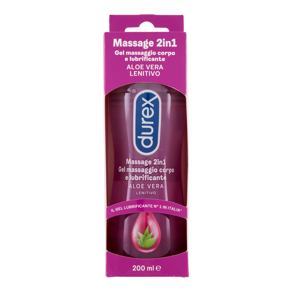 Massage 2 In 1, Gel Lubrificante Intimo A Base Acqua E Gel Per Massaggi, Con Aloe Vera
