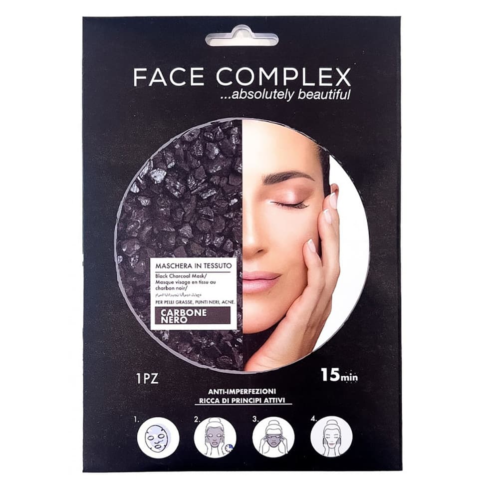 Maschera In Tessuto Carbone Nero 1 Pz
